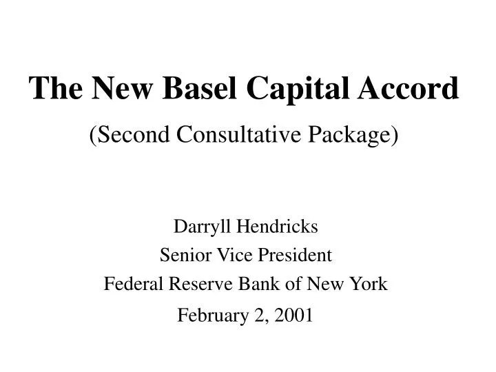 the new basel capital accord