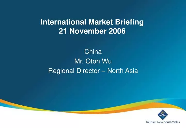 international market briefing 21 november 2006