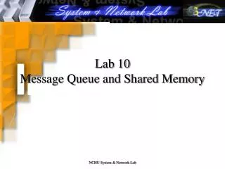 Lab 10 Message Queue and Shared Memory