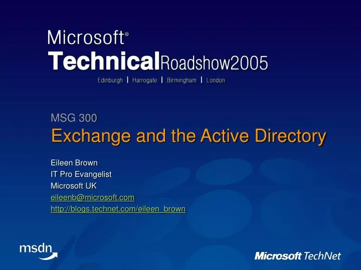 exchange and the active directory