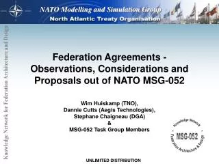 Federation Agreements - Observations, Considerations and Proposals out of NATO MSG-052