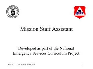 Mission Staff Assistant