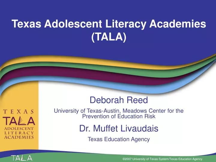 texas adolescent literacy academies tala