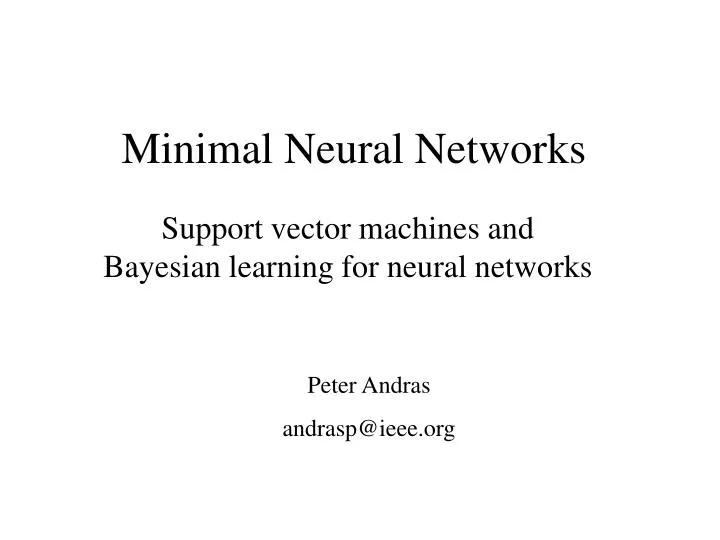 minimal neural networks