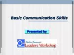 Basic Communication Skills - slide 1