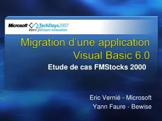 Migration d’une application Visual Basic 6.0