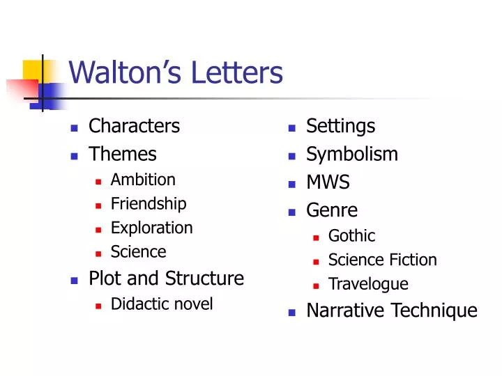 walton s letters