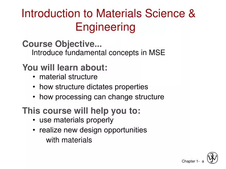 introduction to materials science engineering