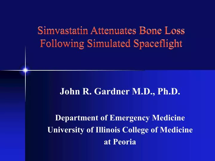 simvastatin attenuates bone loss following simulated spaceflight