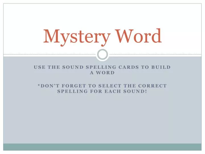 mystery word