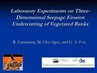Laboratory Experiments on Three-Dimensional Seepage Erosion Undercutting of Vegetated Banks