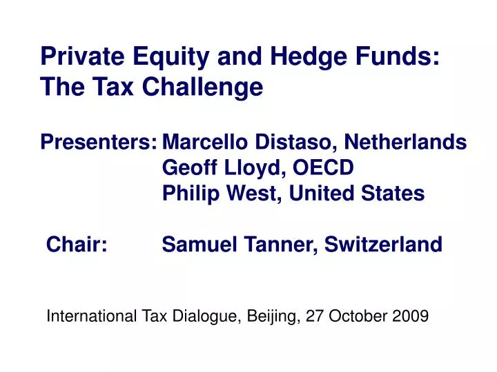international tax dialogue beijing 27 october 2009