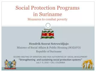 Social Protection Programs in Suriname Measures to combat poverty