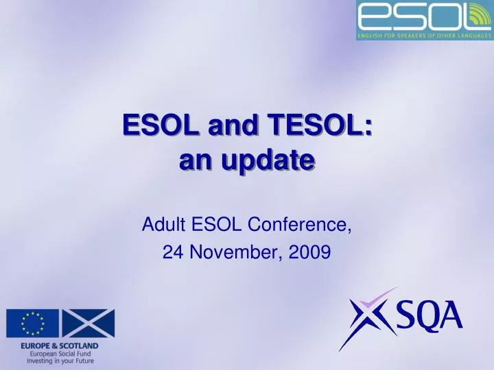 esol and tesol an update