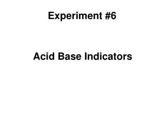 Acid Base Indicators