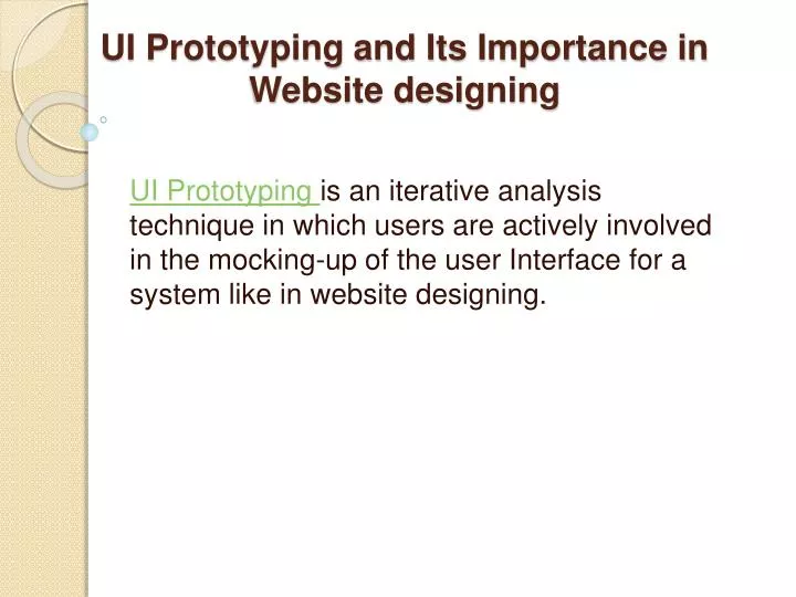 ui prototyping and its importance in website designing