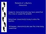 Elements of a Mystery