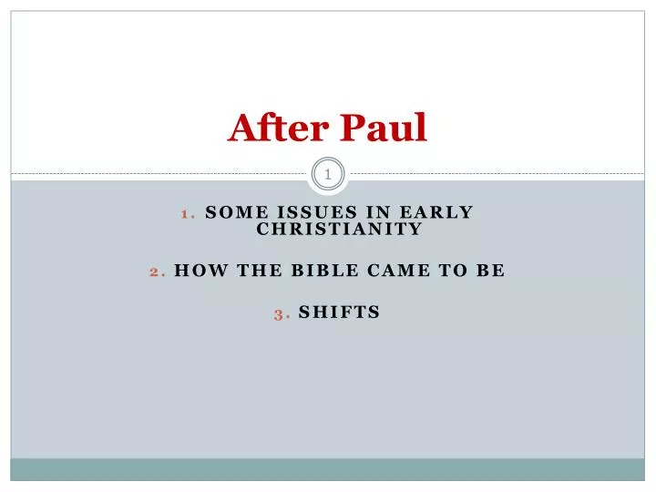 after paul