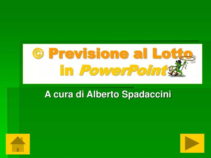 previsione al lotto in powerpoint