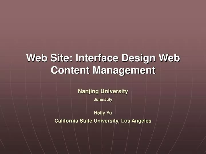 web site interface design web content management