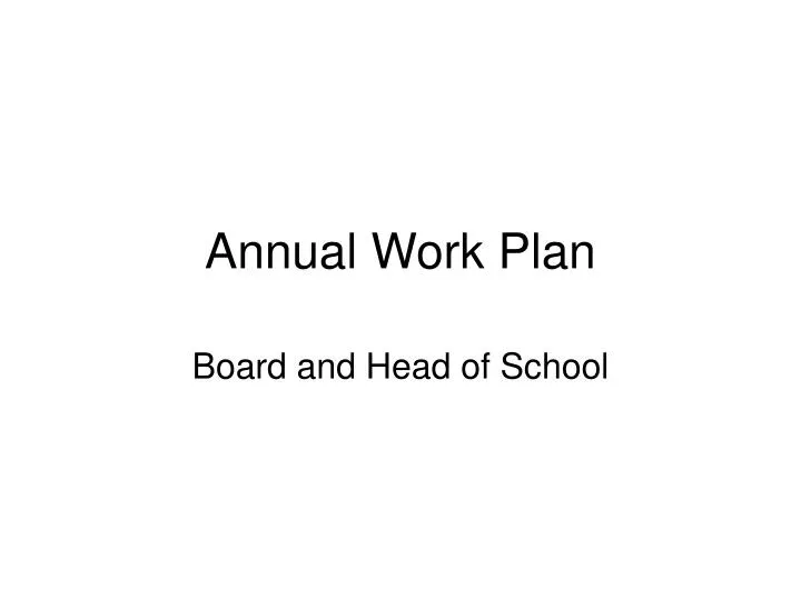 annual work plan