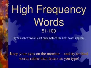 High Frequency Words 51-100