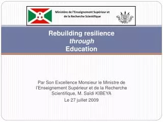 Rebuilding resilience through Education