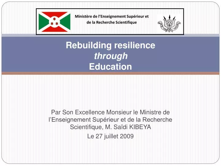 rebuilding resilience through education