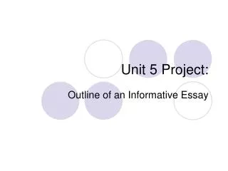 Unit 5 Project: