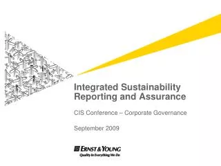 Integrated Sustainability Reporting and Assurance