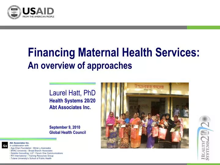 financing maternal health services an overview of approaches