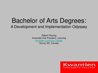 Bachelor of Arts Degrees: