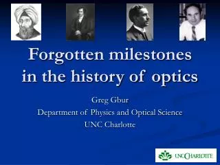 Forgotten milestones in the history of optics