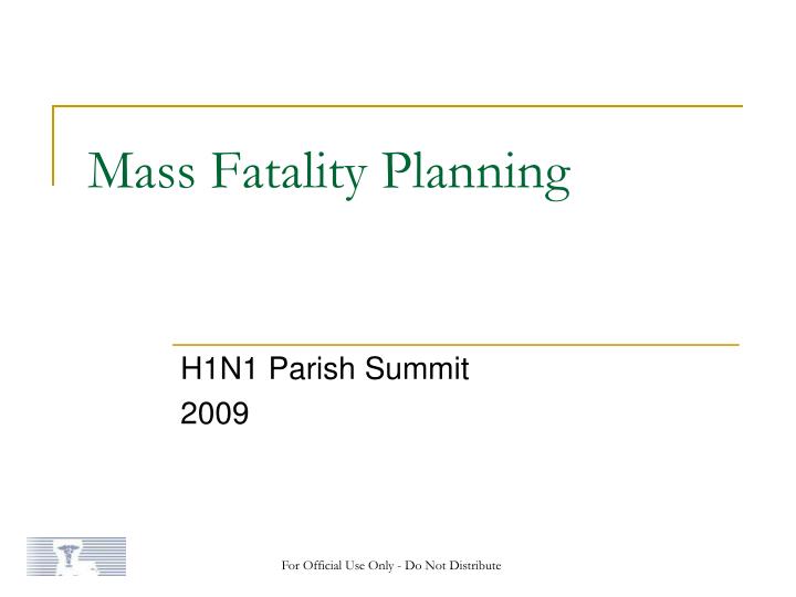 mass fatality planning