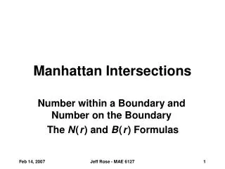 Manhattan Intersections