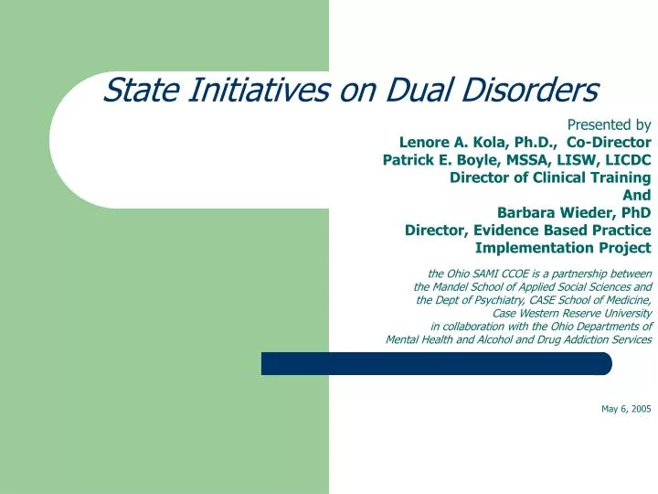 state initiatives on dual disorders