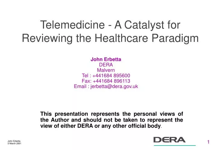 telemedicine a catalyst for reviewing the healthcare paradigm
