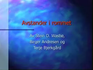 avstander i rommet