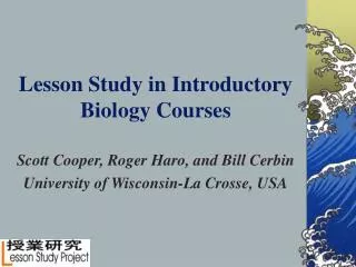 Lesson Study in Introductory Biology Courses