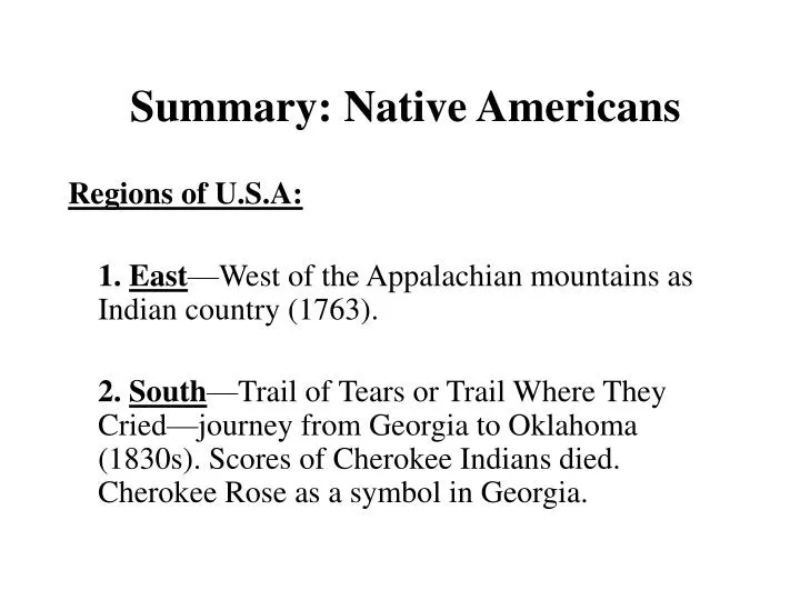 summary native americans