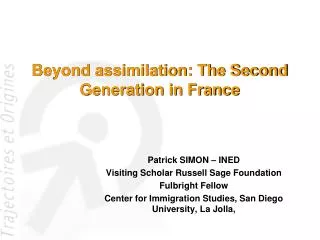 Beyond assimilation: The Second Generation in France