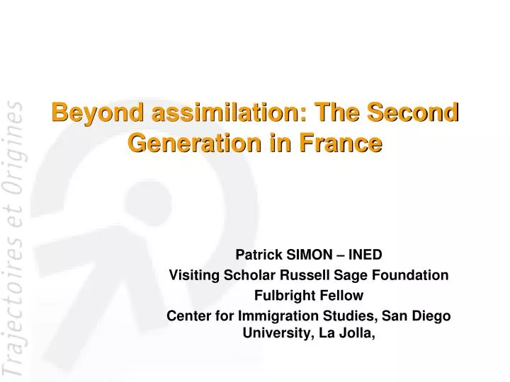 beyond assimilation the second generation in france