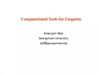 Computational Tools for Linguists