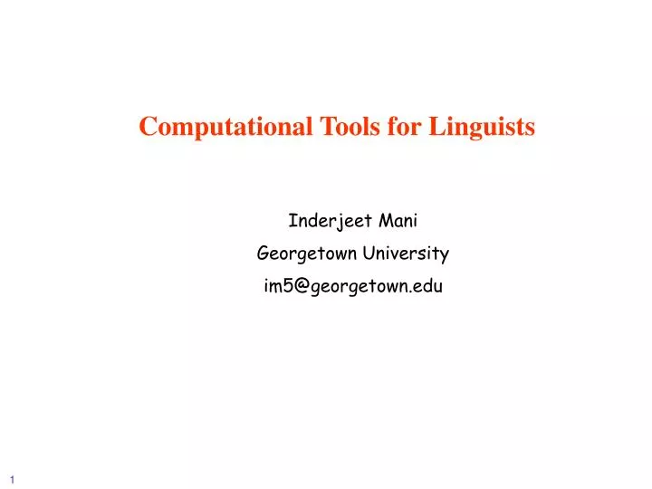 computational tools for linguists