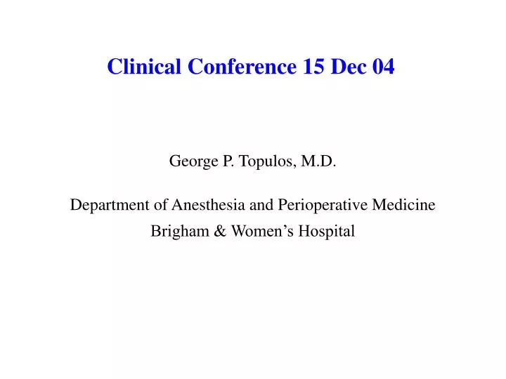 clinical conference 15 dec 04