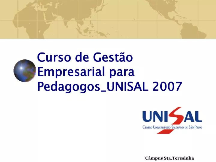 curso de gest o empresarial para pedagogos unisal 2007