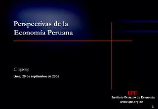 Perspectivas de la Economía Peruana