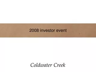 2008 investor event