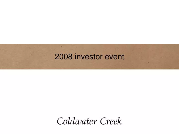 2008 investor event