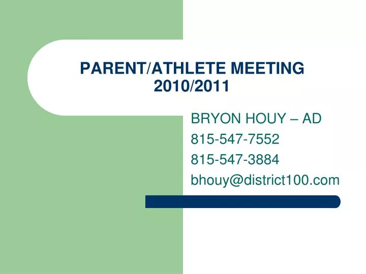 parent athlete meeting 2010 2011